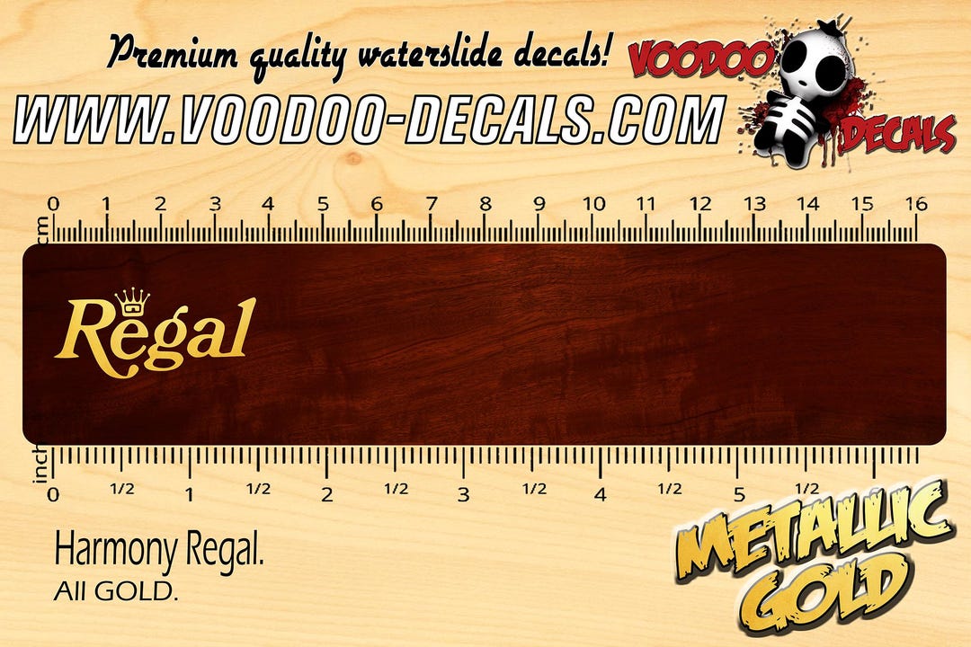 Regal Ride Decal Harmony Regal GOLD - Waterslide Decal - Etsy