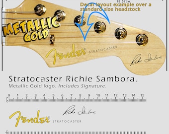 Stratocaster Richie Sambora GOLD LOGO - Waterslide Decal
