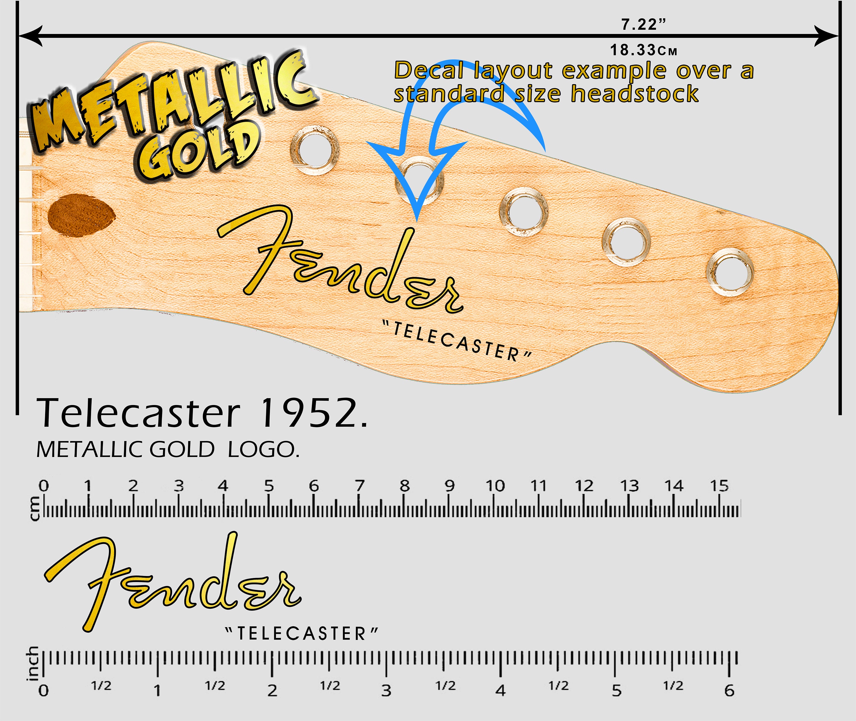 Telecaster 1952 GOLD LOGO - Waterslide Decal
