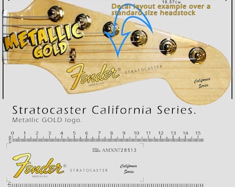 Stratocaster California Series GOLD LOGO - Wasserschiebefolie Aufkleber