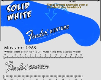 Mustang 1969 WHITE LOGO - Waterslide Decal