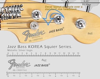 Jazz Bass KOREA Squier Series SILVER LOGO - Waterslide Decal - Etsy