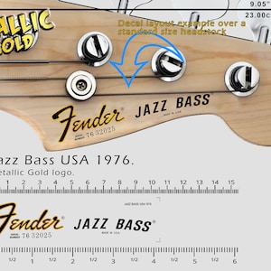 Jazz Bass USA 1976 GOLD LOGO - Wasserschiebefolie