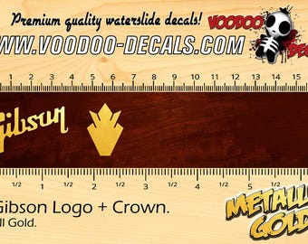 Gibson Logo + Crown GOLD - Waterslide Decal