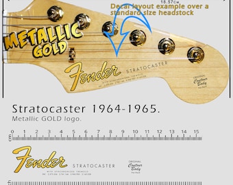 Stratocaster 1964-1965 GOLD LOGO - Waterslide Decal