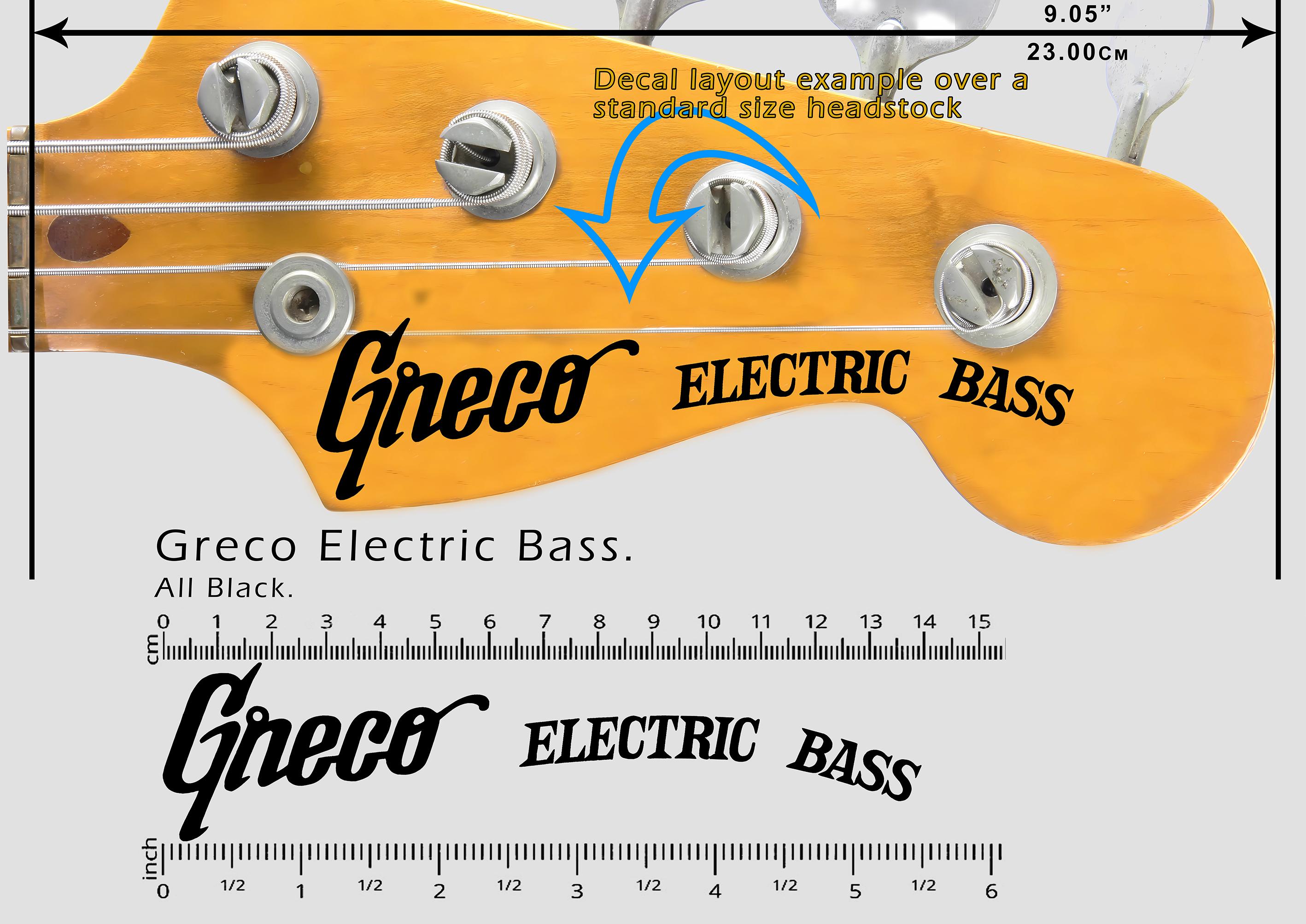 Greco Electric Bass - BLACK - Waterslide Decal - Etsy Israel