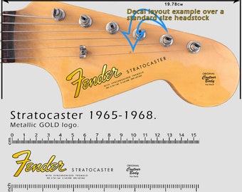 Stratocaster 1965-1968 GOLD LOGO - Waterslide Decal