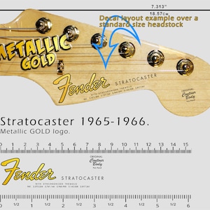 Stratocaster 1965-1966 GULDLOGO - Vattenrutschkana-dekal
