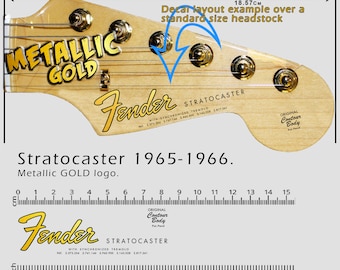 Stratocaster 1965-1966 GOLD LOGO - Waterslide Decal
