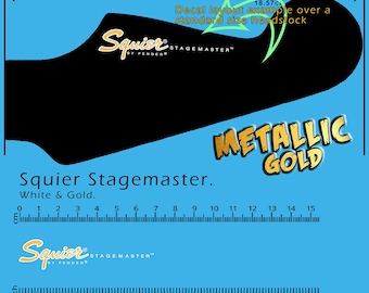 Squier Stagemaster - WEISS und GOLD Decal