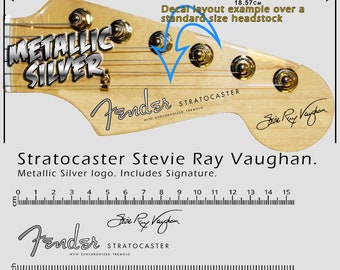 Stratocaster SRV SILVER LOGO - Naklejka wodna