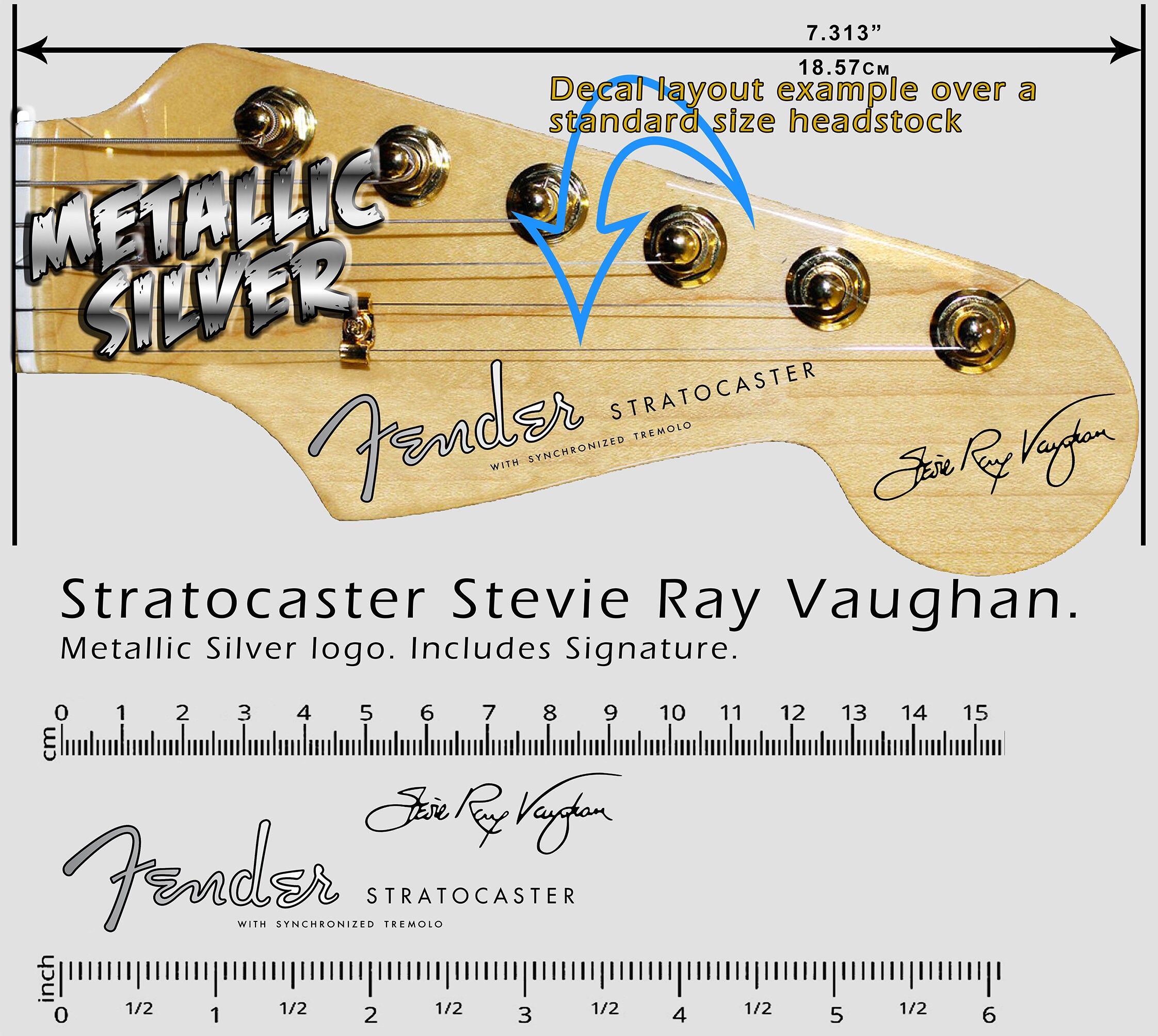 Stratocaster SRV SILVER LOGO - Waterslide Decal - Etsy