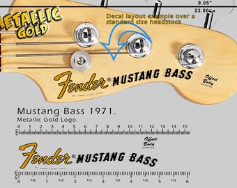 Mustang Bass 1971 GOLD LOGO - Waterslide Decal