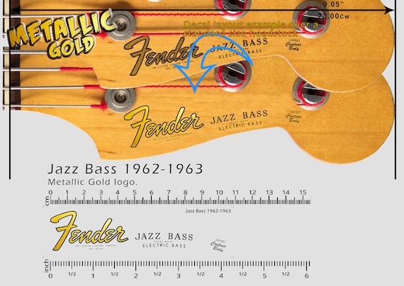 Jazz Bass 1962-1963 GOLD LOGO - Waterslide Decal - Etsy