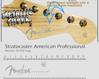 Stratocaster American Professional SILVER LOGO - Waterslide Decal