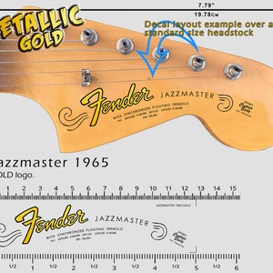 Jazzmaster 1965 GOLD LOGO - Waterslide Decal