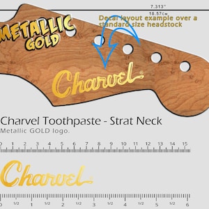 Charvel Toothpaste - Stute Neck GOLD - Wasserschiebefolie Abziehbild