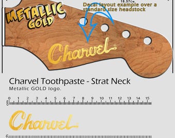 Charvel Toothpaste - Strat Neck GOLD - Waterslide Decal