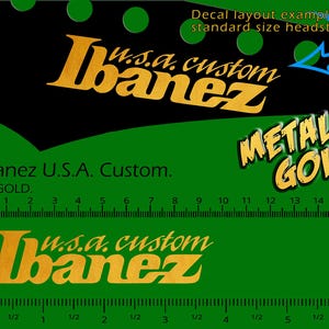 Ibanez USA Custom - GOLD - Waterslide Decal