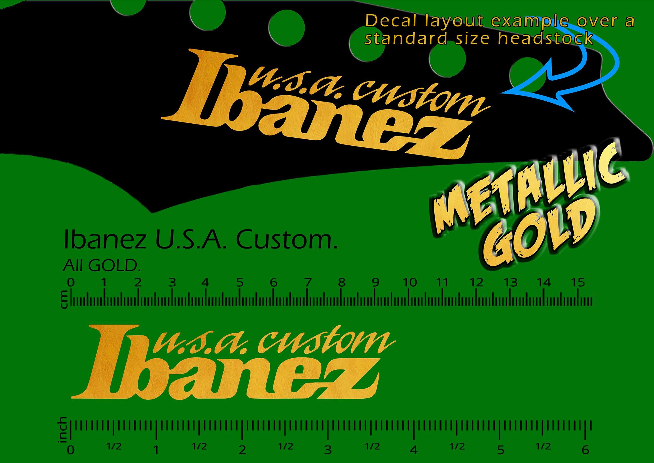 Ibanez USA Custom - GOLD - Waterslide Decal