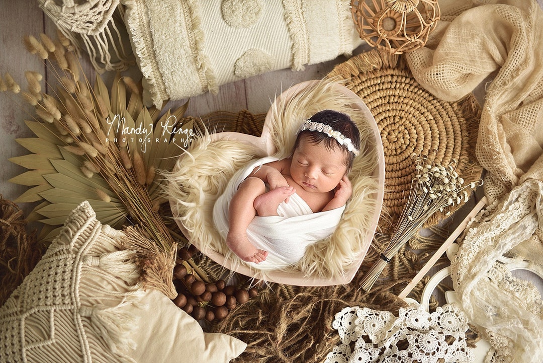 Newborn Digital Backdrop, Cozy Boho Texture Layers, Wooden Rectangle ...