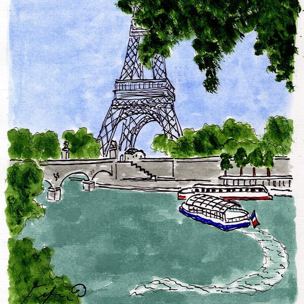 Eiffel Tower Bateaux Mouche
