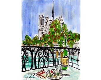 Autumn Seine Cruise Notre Dame card