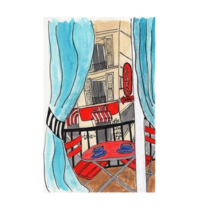 Dreaming of a Red Café Table Card