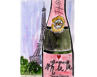 Ooh la la Champagne Eiffel card