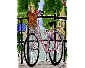 Pink Bicycle Canal card