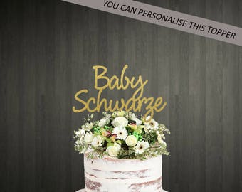 Personalized Baby Shower Gender Reveal Cake Topper