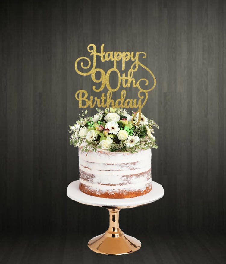 90th Birthday Cake Topper Birthday Celebration Cake Topper - Etsy