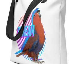 Rage Parrot - Hilarious, Reusable, Quality Tote Bag. For Exotic Bird Lovers and Humorous People. Angry Bird Modern Design