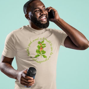 Shirt with a picture of the herb ashwagandha and the words Today’s Good Mood Brought To You By Ashwagandha.