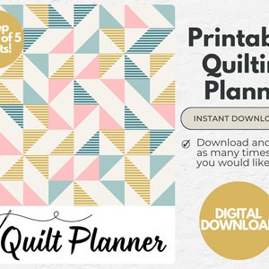Quilting Planner Printable, Quilting Printable, Quilt Planner, Quilt Journal, Quilt Workbook, Quilting Planner PDF, Quilt Project PDF Plan