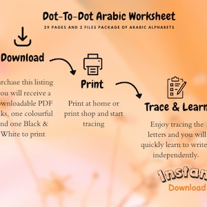 Arabic Alphabets Dot-to-dot Worksheet - Etsy