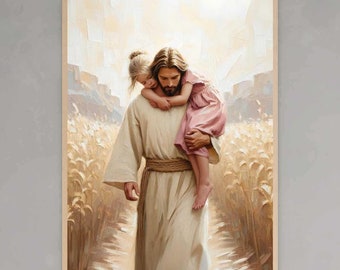 Save Her, Christian Art, Jesus mit Mädchen, Jesus Bild, LDS druckbar, Bibel Kunst, Jesus mit Kindern, Jesus Kunst, christliche druckbare Kunst