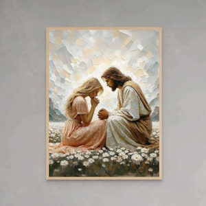 Jesus and Girl, Christian Painting, Jesus with Woman, Jesus Prints, LDS Painting, Bible Art, Jesus and Woman, Jesus Painting, Religious Art
