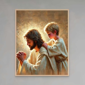 Boy and Savior | Christian Art Prints | Jesus with Children | Jesus Printable Art | Jesus and Boy | Bible Art | Jesus Watercolor | Jesus Art