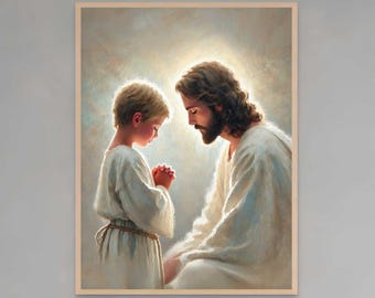 Christus mit Junge | Christliche Wandkunst | Christus mit Zicklein | Jesus Poster | Jesus und Junge | Mormonische Kunst | Jesus Christus | Christliche druckbare Kunst