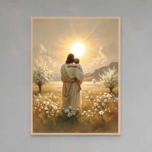 Christian Sonnenaufgang | Christliche Kunstdrucke | Christus mit Kindern | Jesus Poster | Jesus und Junge | Mormonische Kunst | Christliches Bild