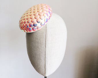 Mermaid Scales Sequined Mother of Pearl Mini Cocktail Hat