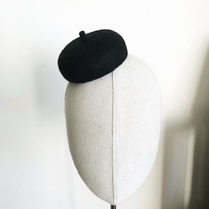 Black Mini French Beret Cocktail Hat Fascinator