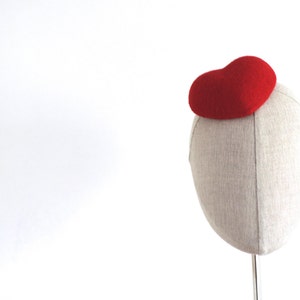 Mini Red Heart Cocktail Hat Fascinator image 3