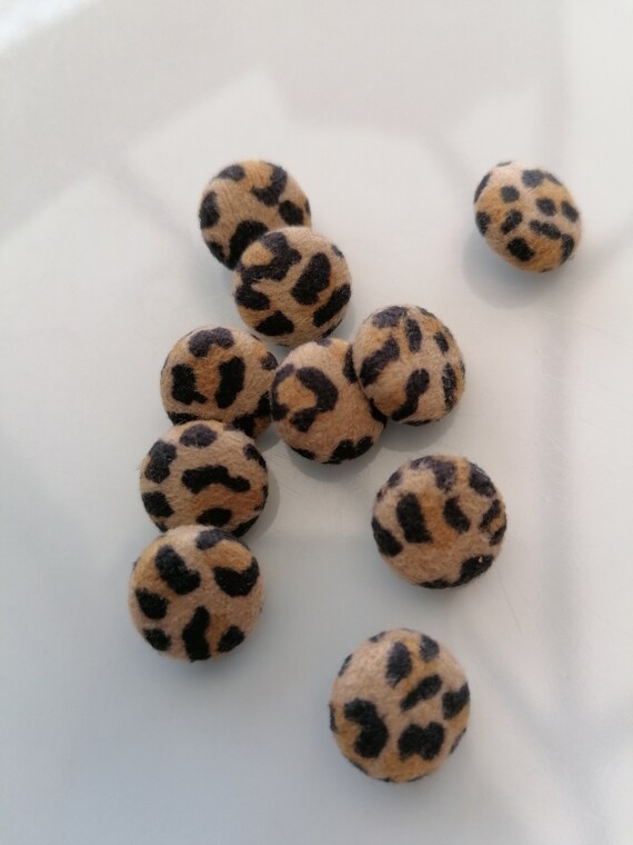 Leopard Print Wedding Dress Buttons Faux Suede Bridal Buttons Etsy