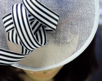 Black and White Cocktail Hat Millinery