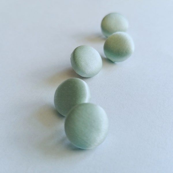 Duck Egg Wedding Dress Buttons 100% Silk Satin Bridal Buttons Blue Green Silk Charmeuse