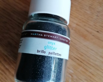 Martha Stewart Onyx Black Fine Glitter 1.5oz destash