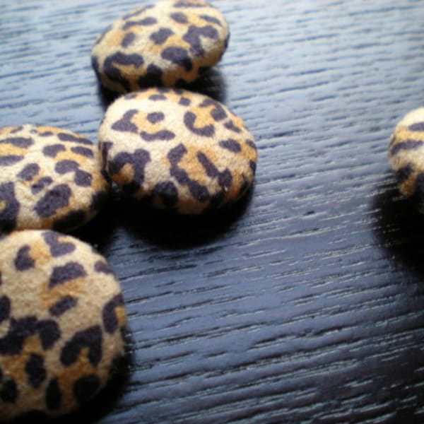 Handmade Leopard Print Faux Suede Fabric Covered Buttons