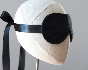 Simply Black Eye Mask Silk Boudoir Blindfold Eyemask Sleep
